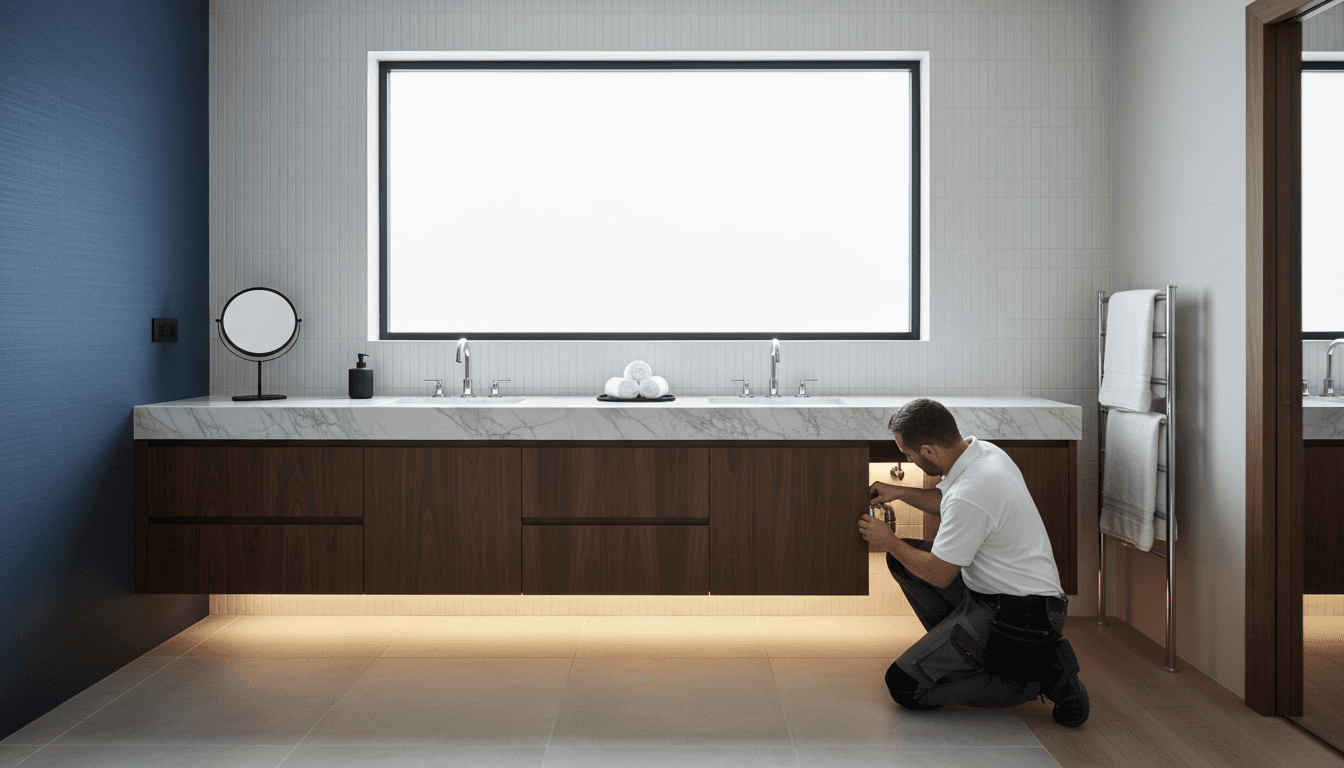 Complete bathroom remodel with tile and plumbing updates