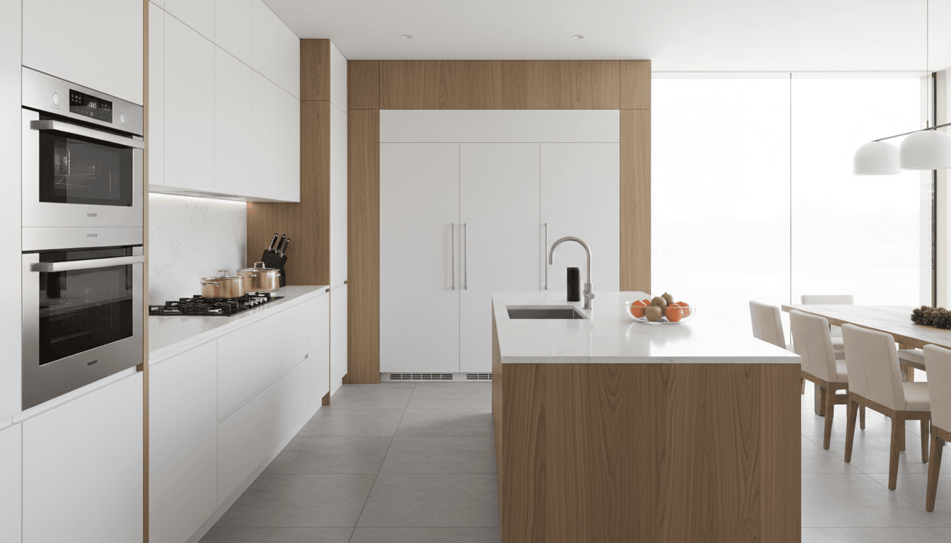 High-end kitchen remodel with custom cabinetry and granite counters