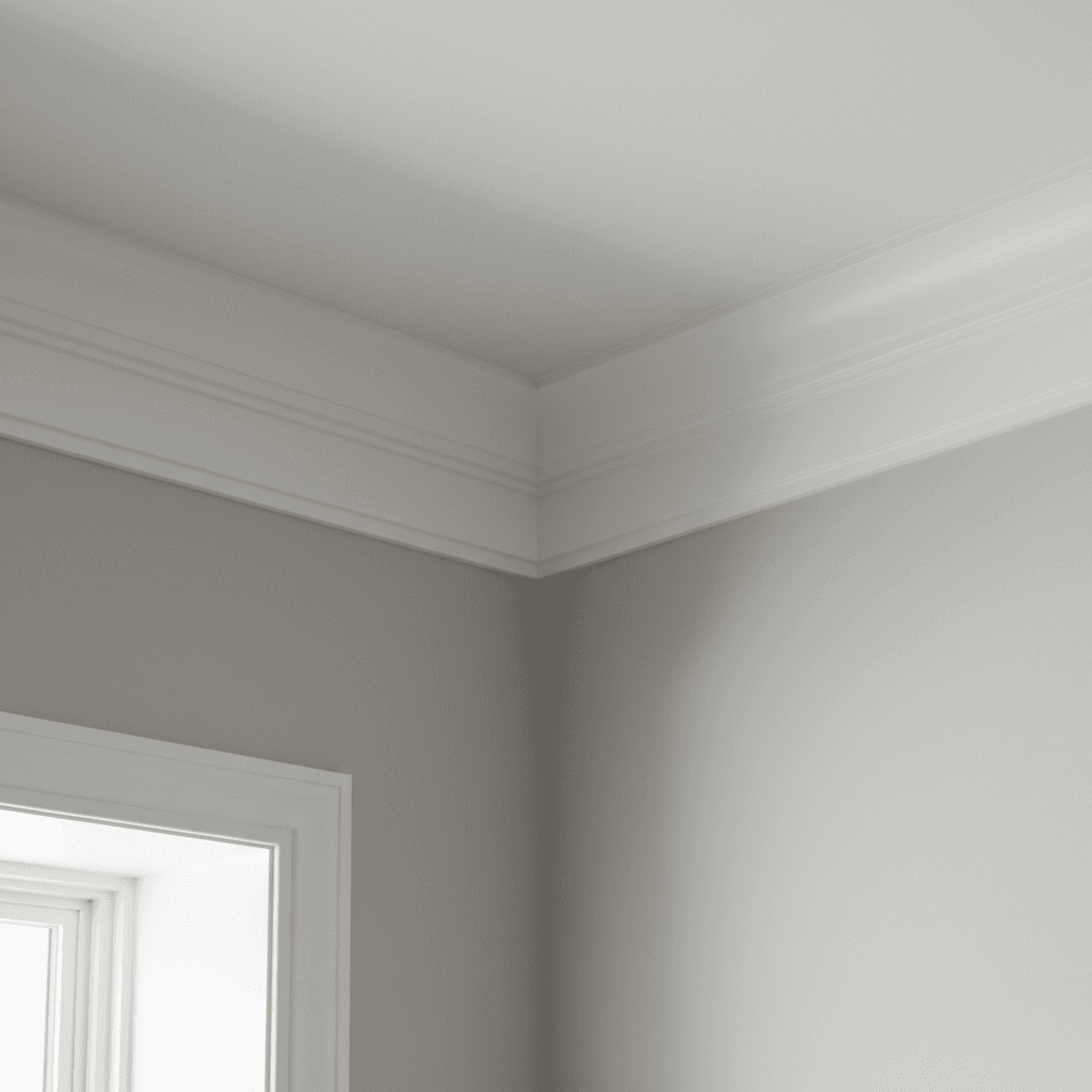 Expert finish carpentry on crown molding installation